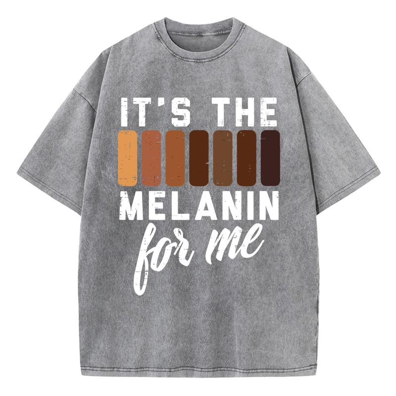 Vintage Dámská trička s kyselým praním It'S The Melanin For Me Potisk Trička Nadměrná Pohodlná Bavlna Krátký Rukáv Oblečení