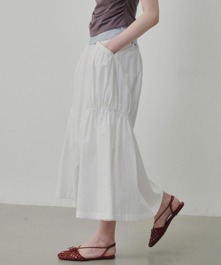 Ollibeudeollibeu Shirred Nylon Long Skirt Ow6Ms6210