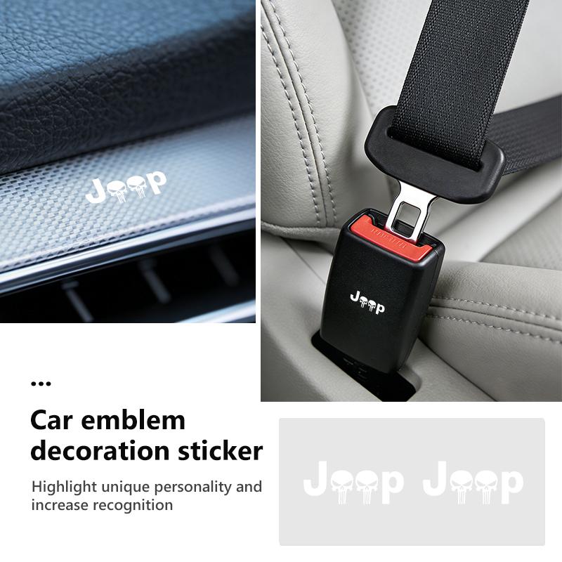 For Jeep Car Interior Dekoration Stickers Badges Auto Styling Grand Cherokee Wrangler JK Renegade Gladiator Compass AMZ1