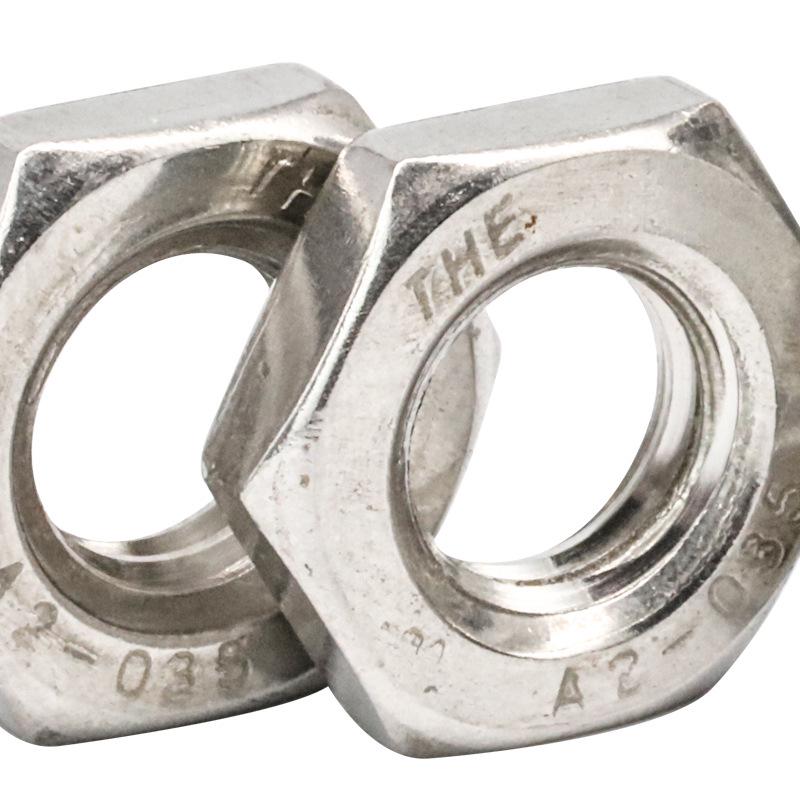 Cienka sześciokątna nakrętka ze stali nierdzewnej 304 – Dostępna w rozmiarach M6, M8, M10, DIN439