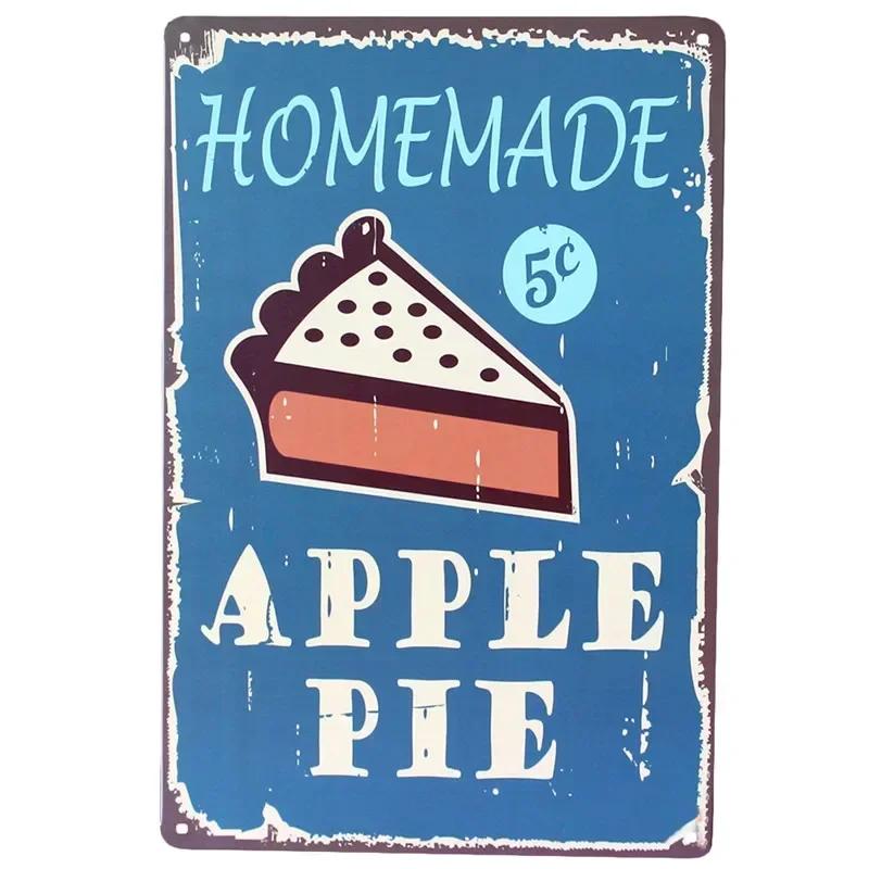 Metal Painting Signs Cake Dessert Hamburger Plaque Bar Pub Bakery Cafe Creative Gifts Iron Signs Wall Decor Wall Plate Pendant