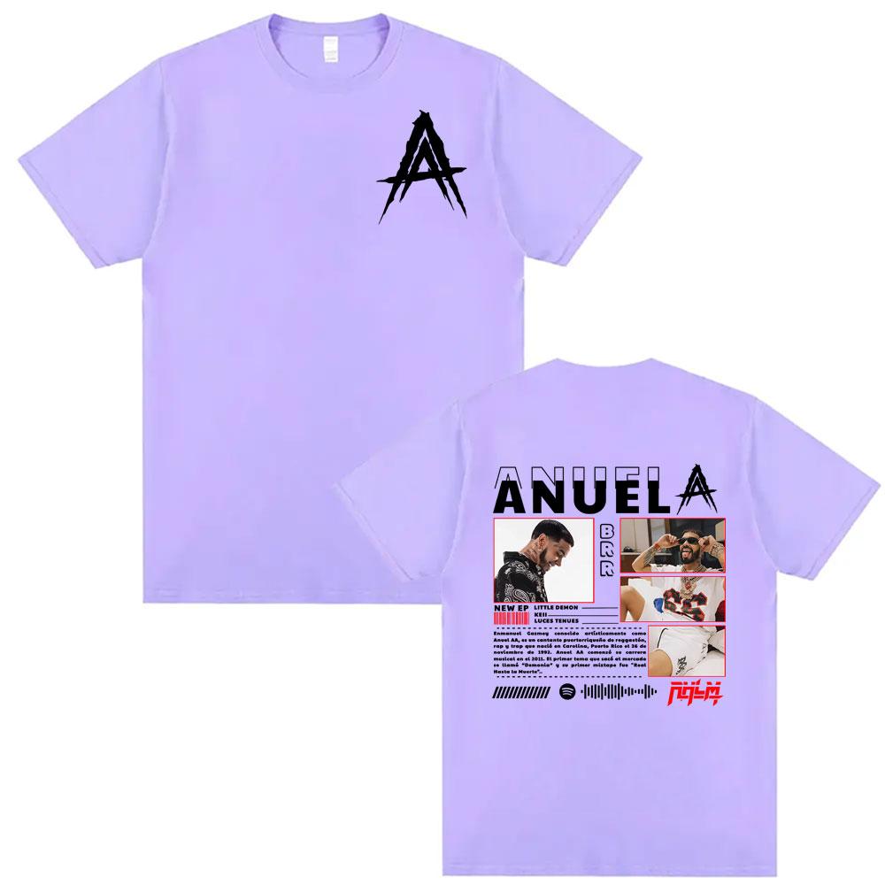 Anuel AA Rhlm 2 Real Hasta La Muerte Album T Shirt Unisexs Clothing Harajuku Fashion Classic Tshirts Oversized 100 Cotton Tshirt