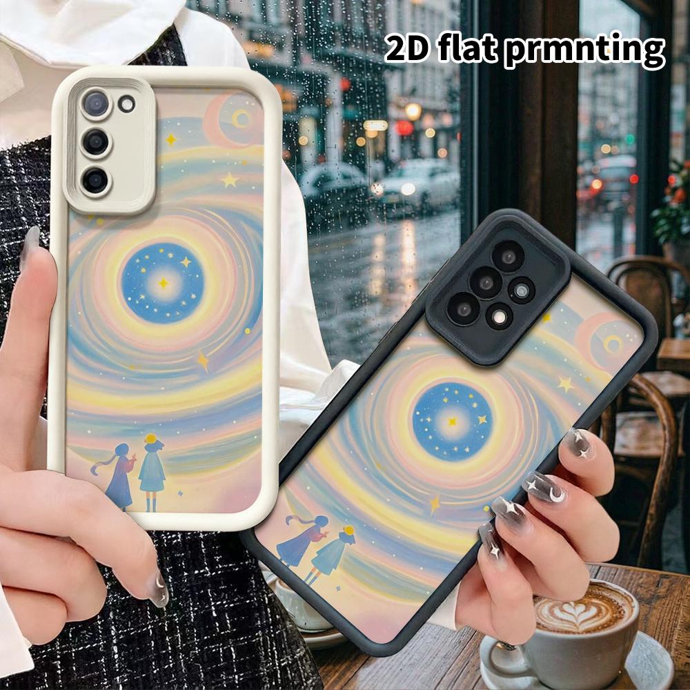 Phone case: 2D flat Samsung Galaxy A34 A35 M05 M06 S20 S22 S21 FE Plus 5G protective case, swirl galaxy, perfect Christmas and Halloween holiday gift