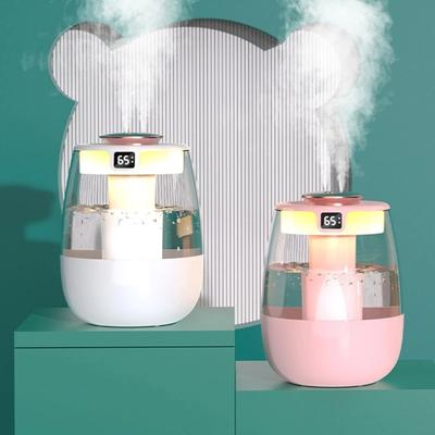 Umidificador USB para Quarto 1.3L Umidificador de Névoa Fria com Luz Noturna Umidificador Visor Digital para Casa Quarto de Plantas X7XA