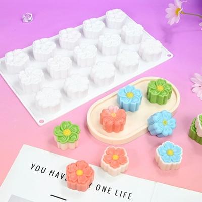 15 Unit Flower Cake Mold For Baking Crafts Heatproof Dishwasher Safe Quick Demolding 55KF
