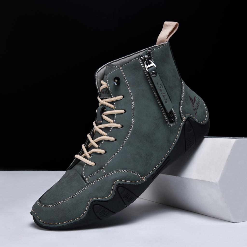 Fashion Mens White Boots 48 Fashionable Stitching Lightweight Comfortable Soft Upper for Daily Wear Casual Street Style Walking Men Shoe