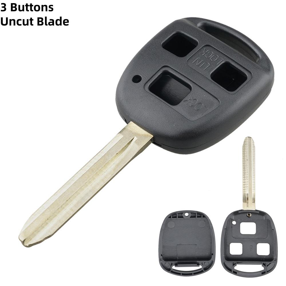 2 Buttons Toy43 Blade Car Remote Key Shell Fit For Toyota With Rubber Button Pad, Serviceable Car Key Housing