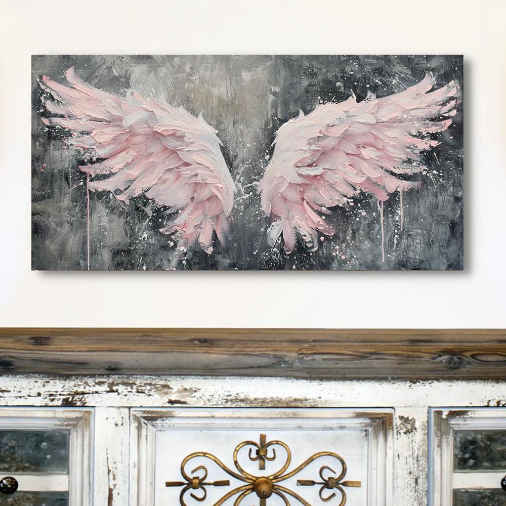 Abstract Angel Wings Canvas Painting Vintage Wall Art Black and White Wings Poster Print For Bedroom Living Room Home Decor