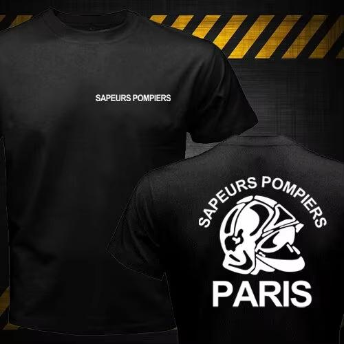 New Sapeurs Pompiers Paris France Firefighter Fire Department Brigade T-Shirt Summer High Quality Men Printing On T Shirts