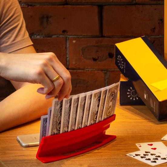 4Pcs Playing Card Holder Stand Stackable Storage Game Card Tray for Kids Adults Portable Poker Holder for Arthritis Patients