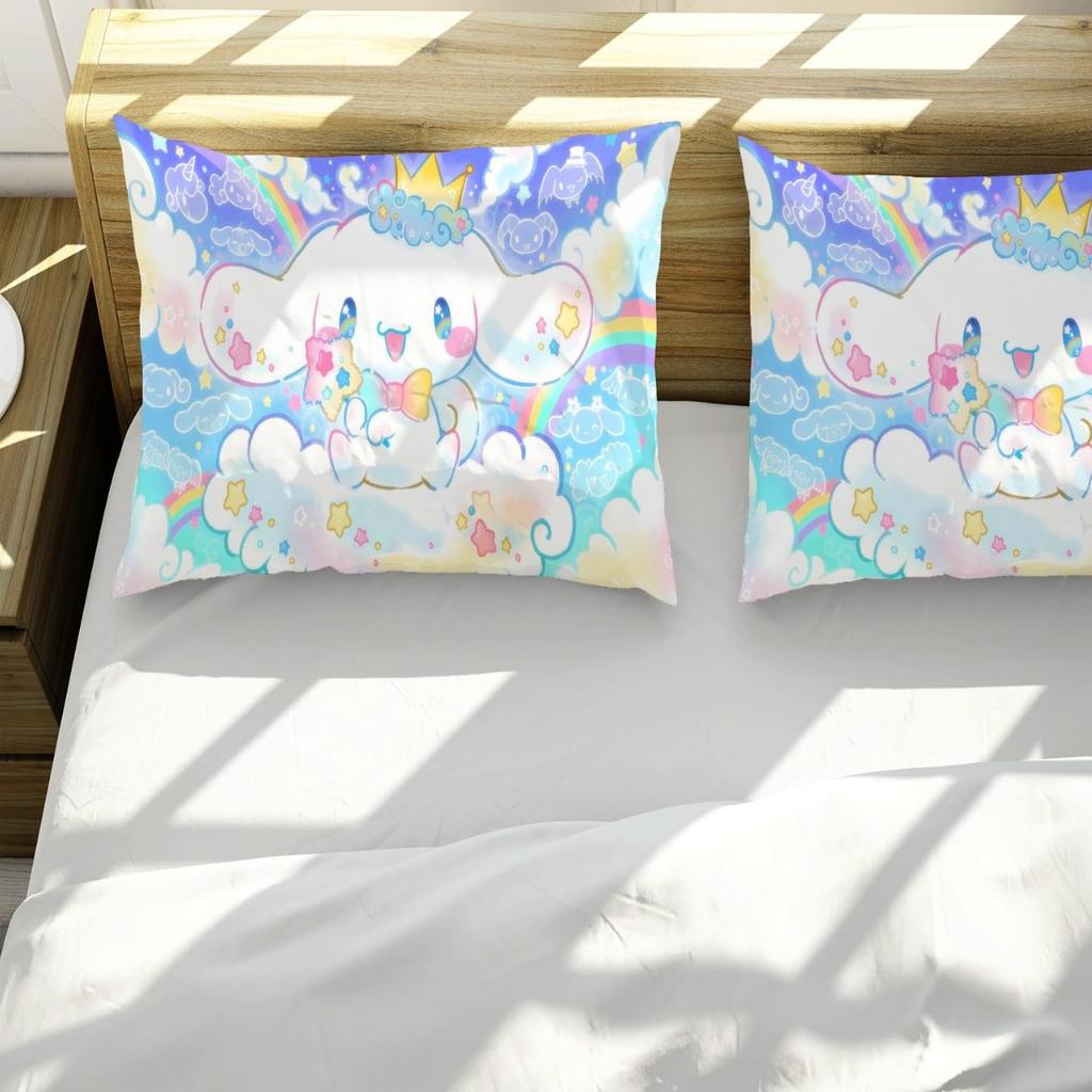 Cute Puppy Three-Piece Quilt Cover Digital Printing Bedding Set Cartoon Character Bed Cover