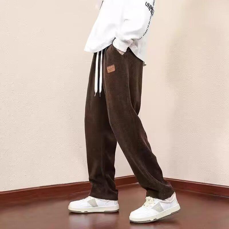 Herren Herbst Freizeithose aus Cord mit Kordelzug, Gerades Bein, Übergrößen Sportliche Hose