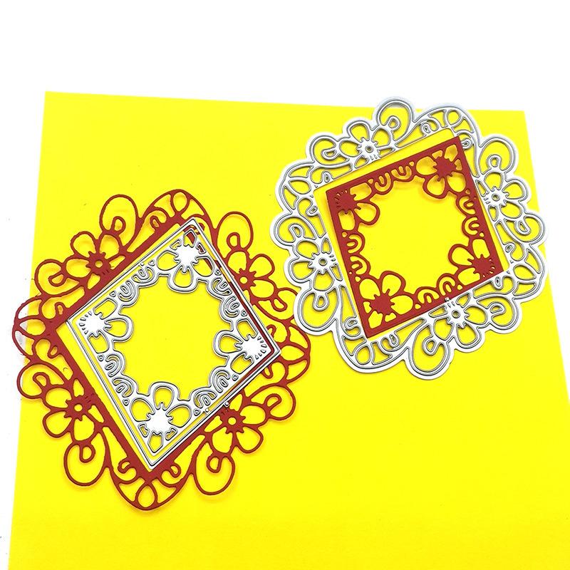 Frame Diamond Metal Lace Cutting Dies For Diy Scrapbooking Embossing Cards Crafts Die Cuts