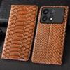 Genuine Leather Flip Case For Redmi K90 K80 K70 K70E K60 K60E K50 K40 K30 K20 Pro Max Ultra 3D Python Card Slots Wallet Cover