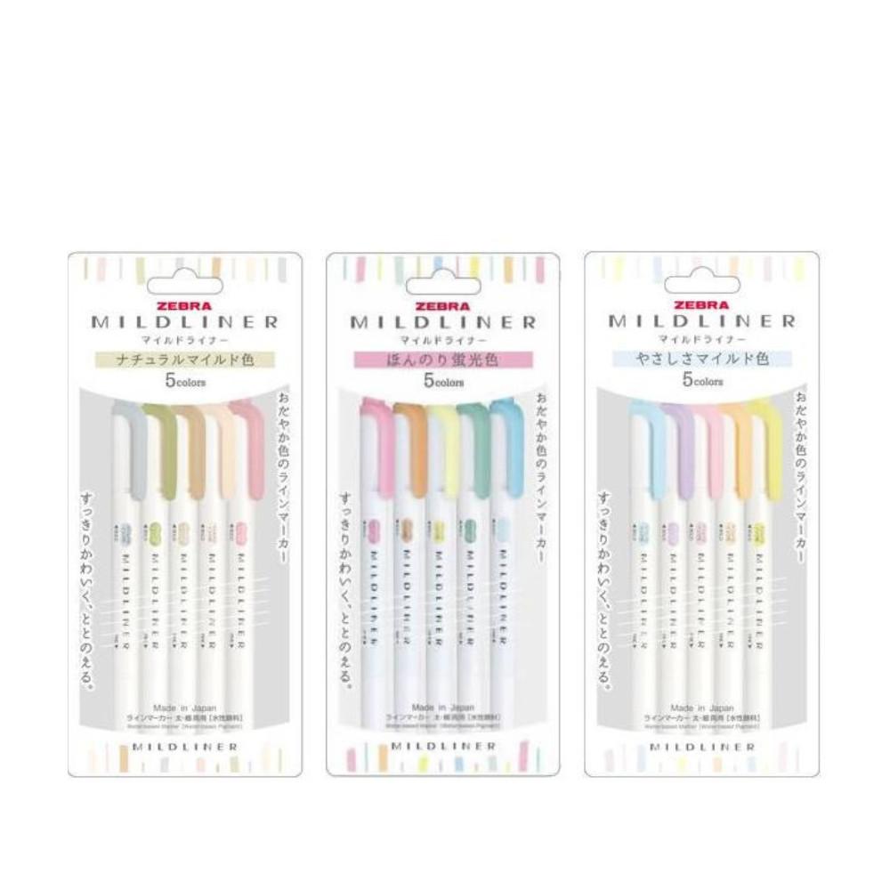 Zebra Fluorescent Pen Mild Liner 5Color Set Natural Mild Lightly Fluorescent  Gentle Mild