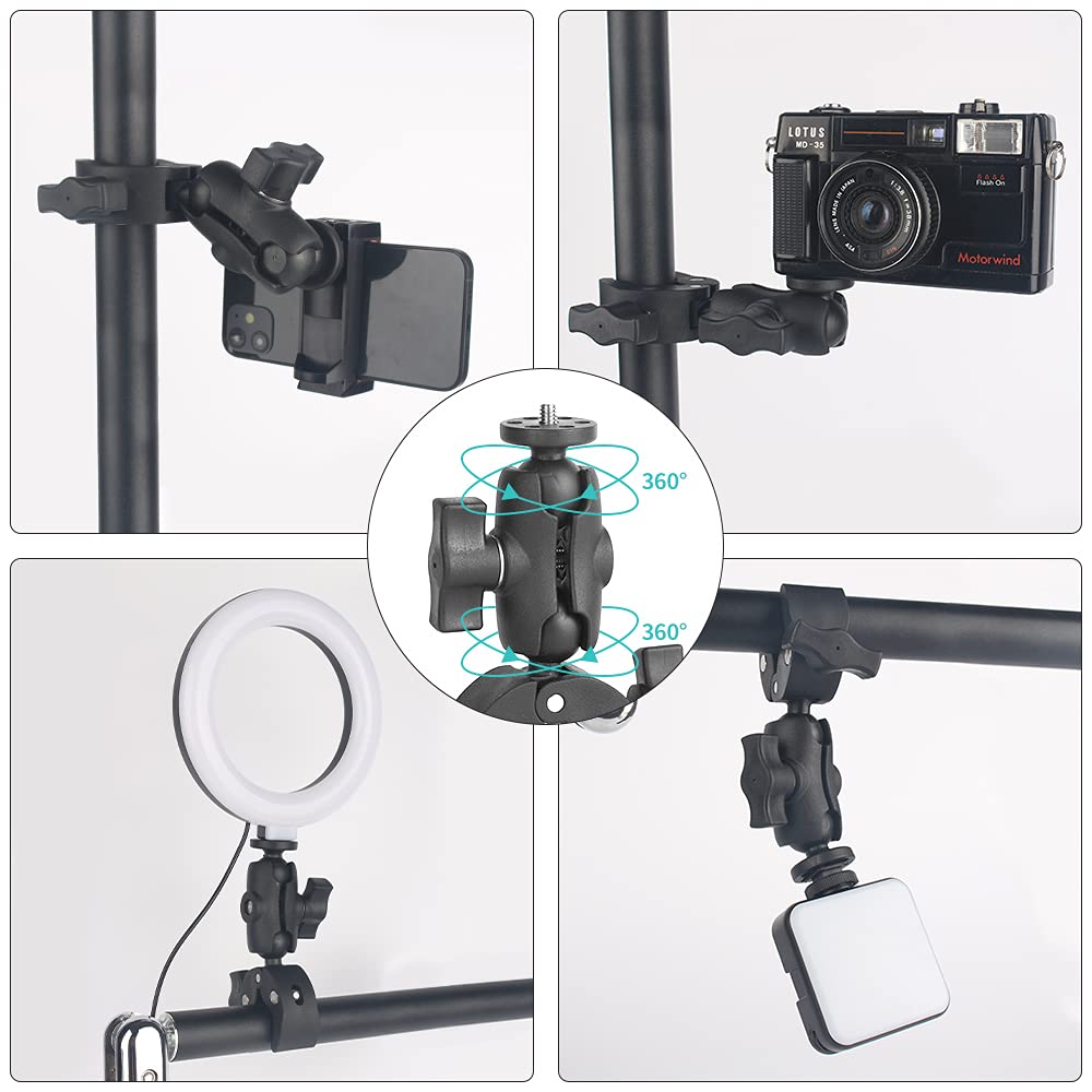 Clip-Halterung für Motorrad Super verstellbar GoPro Tragbare Kamera Schraube Kompatibel mit LCD Action Spiegellosen Digitalkameras und Camcordern Kameras, Klemme,