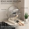 Kitchen Pot Lid Storage Rack Multifunctional Stainless Steel Pot Lid Holder With Drain Tray Kitchen Storage Rack