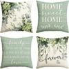 Greenery Quote Pillow Covers - Family Love & “Home Sweet Home” DecorLiving Room Sofa Cushion Cover, Bedroom Room Decoration