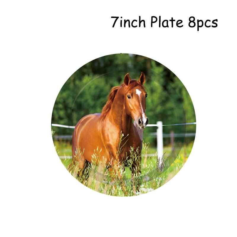 Temă Cursă de Cai Veselă de Unică Folosință Petrecere Farfurii de Hârtie Baloane Zi de Naștere Petrecere Cowboy Băiat Fermă Baby Shower Decor Consumabile