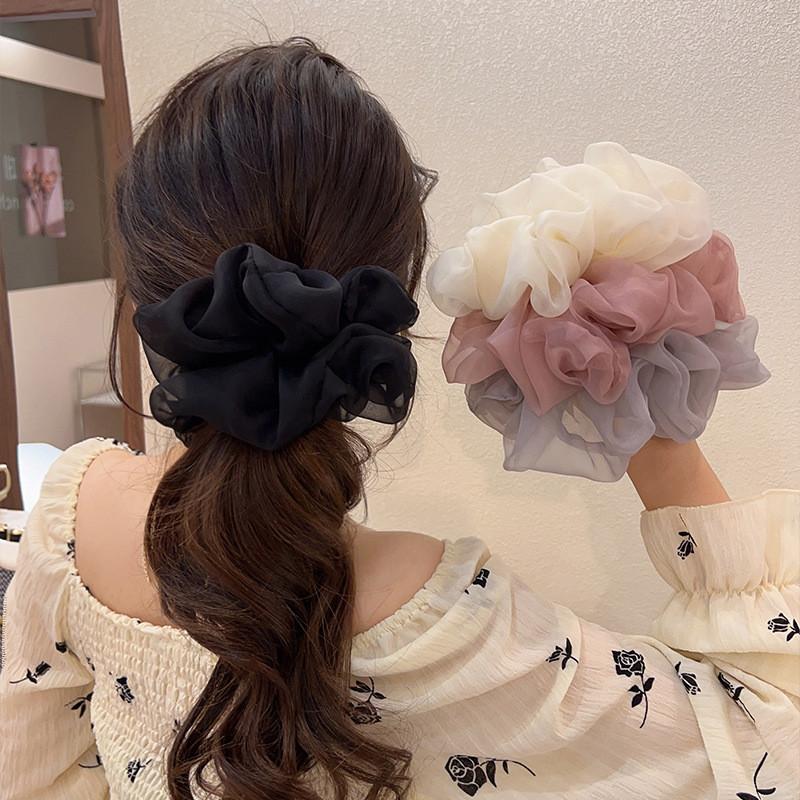 Large Mesh Hair Rope for Women Simple Fashiona Girl hair tie Hair Ring Simplicity High Ponytail Scrunchie