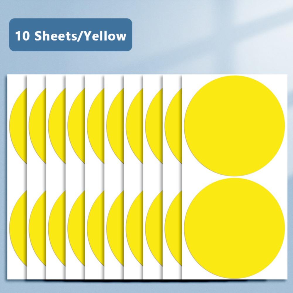 10Sheets Colored Self-adhesive Stickers 10cm Label Sticker Classification Dot Sticker Office Use