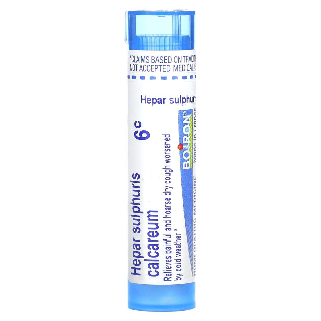Hepar Sulphuris Calcarum, 6C, Dry Cough Relief, Approximately 80 Pellets