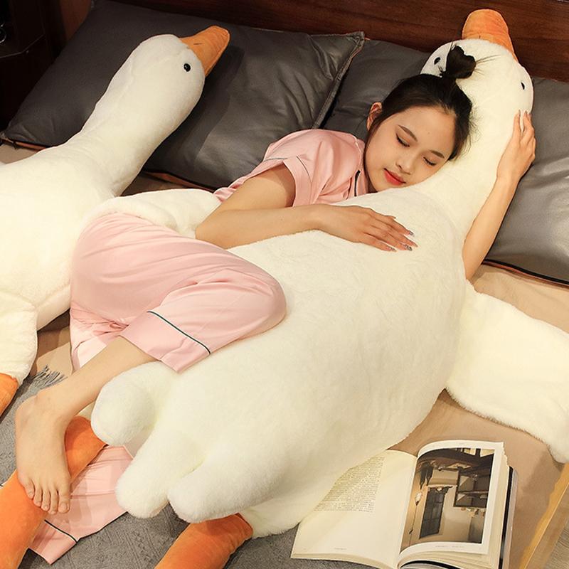 90/130/160/190cm Plush Baby Goose Stuffed Animal Throw Pillow for Large Sofa, for Bedtime Companionship, Plush Pillow As a Gift