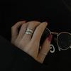 South Korea Dongdaemun Double-Layer Ball Ring: S925 Sterling Silver, Fashionable Design for Women