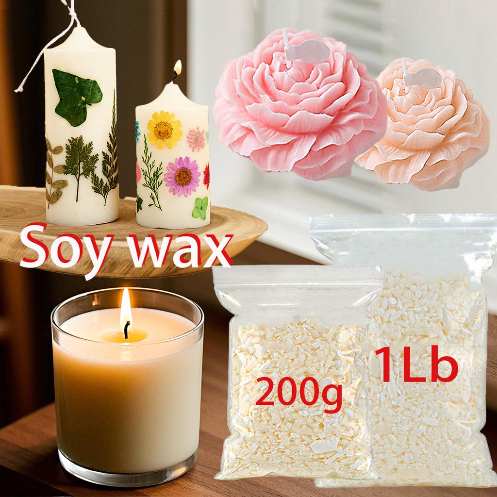 200g/1Lb Pure Soy Wax High Quality 100% Additive-Free Natural Scented Candle DIY Material Homemade Soy Wax Candles