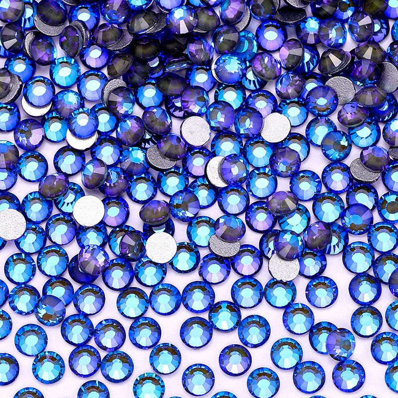 

Флуоресцентный протеиновый стразы, плоские бриллианты для дизайна ногтей, украшения для дизайна ногтей своими руками, декоративные многогранные бриллиантовые стеклянные стразы SS6/2.0-2 1mm1440 pcs