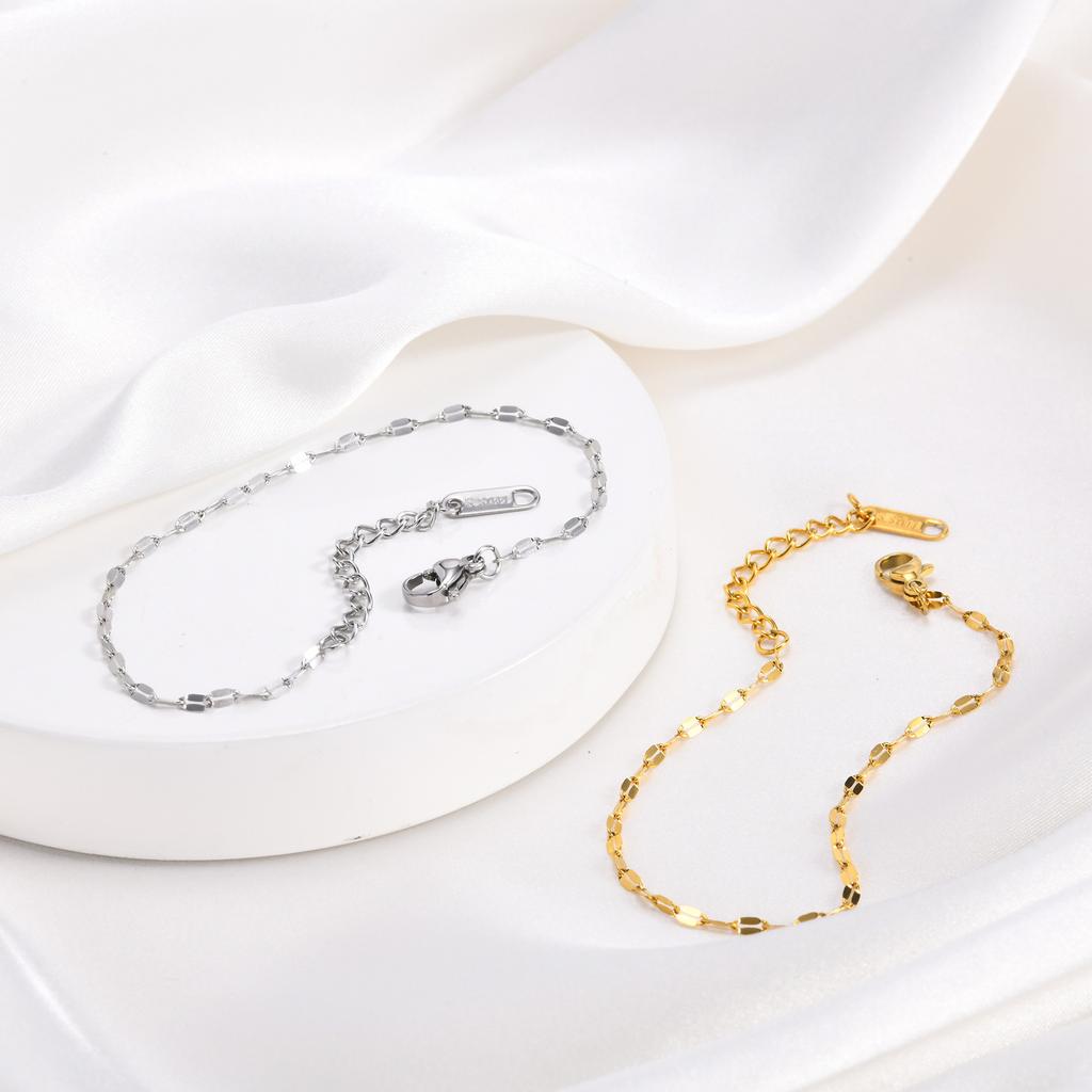 Vnox 2mm Thin Women Stackable Chain Bracelets, Stainless Steel Metal Links Bracelets, Dainty Fashion Jewelry