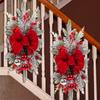 Vertical Droplet Shaped Christmas Pine Needle Swag Wreath Without/with Light with Big Bow Xmas Wreath Pendant