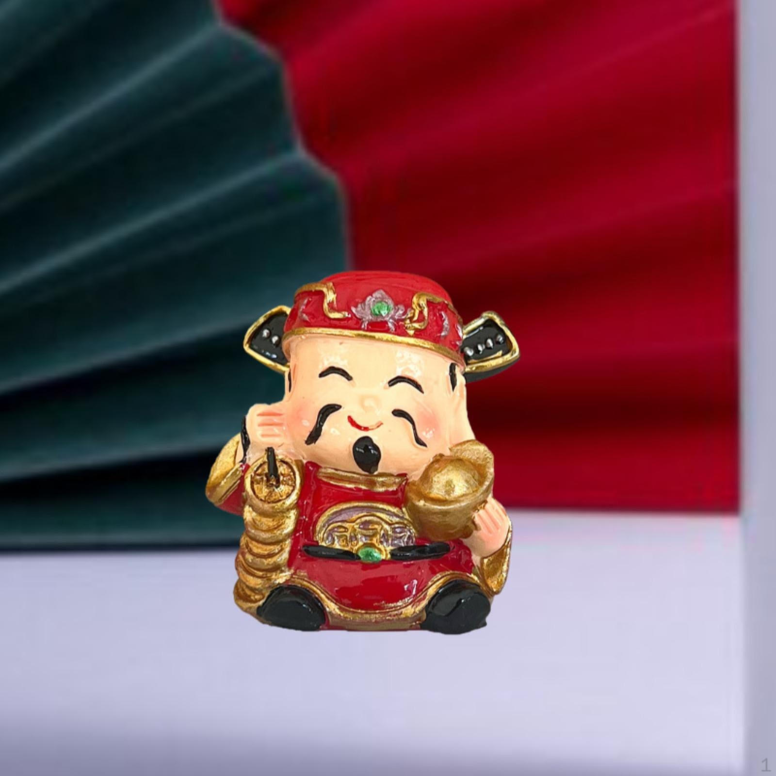 

Мини-статуэтка бессмертного китайца фэншуй, украшение приборной панели автомобиля, весенний фестиваль, подарок для дома Cai Shen