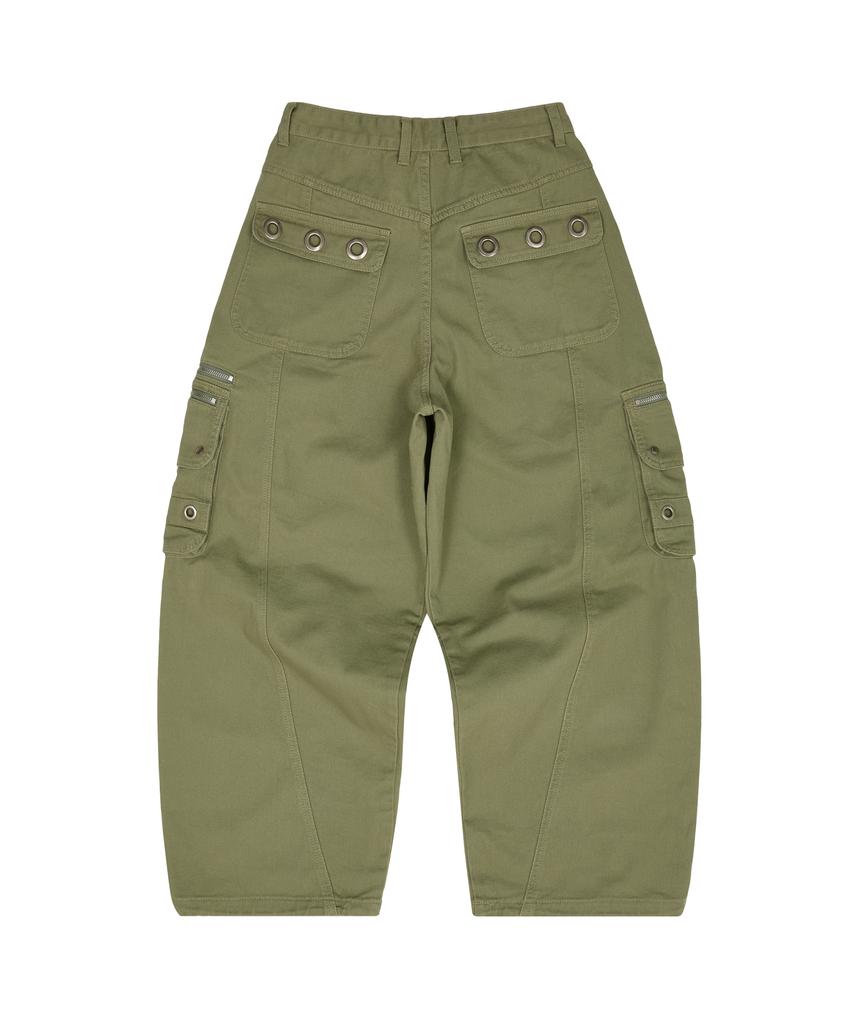 HOODHOOD Eyelet Cargo Pants Khaki