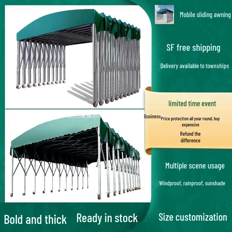 Mobile Retractable Outdoor Canopy: Rainproof Event Tent, Sunshade & Car Shelter.