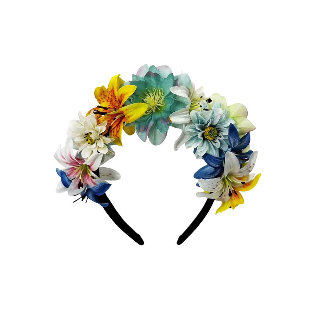 New Mori ins wind simulation flower women's headband hair accessories, Hawaiian vacation headgear
