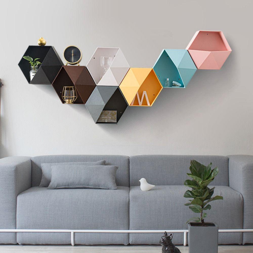 Modern Geometric Wall Stand Ins Style Hanging Storage Box  Mobile Phone Organizer