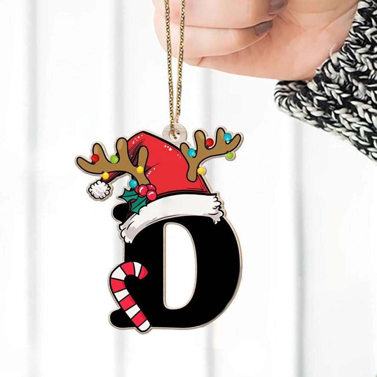 

26 букв, украшение на рождественскую елку, рождественская подвеска, сделай сам, подвеска в виде алфавита, атмосферное украшение, буквы на рождественскую елку, 1 шт. One Size