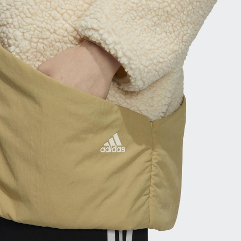 Adidas Originals Retro Sports Stand Collar Color Block Splicing Zipper Long Sleeve Jacket Women Jacket Yellow H29563