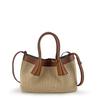 Cross Border 2025 New Fashionable Shoulder Bag Of Genuine Leather Cowhide Splicing Lafite Grass Handmade Weaving Handheld Crossbody Bag