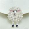 Zinc Alloy Pearl Brooch Full Drill Design Fashion Brooch Sheep Brooch  For Bags Hats T-shirts Jeans