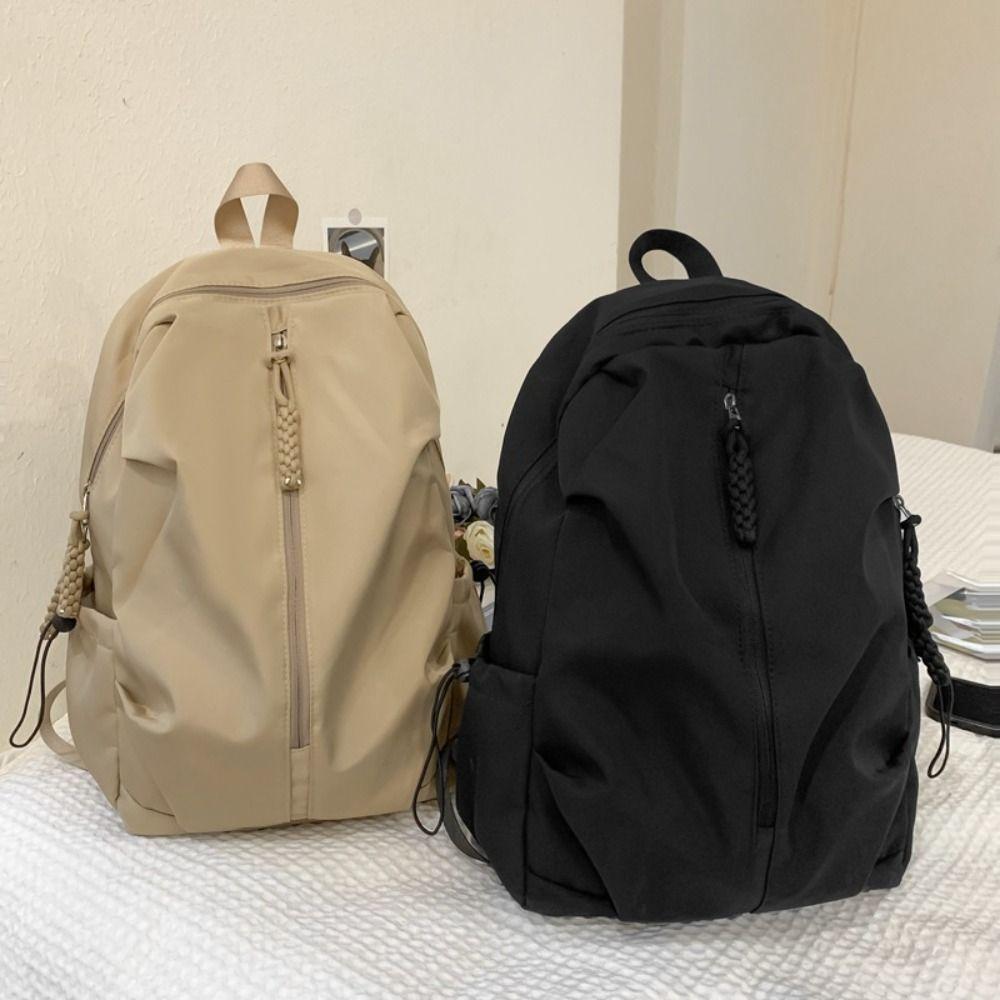 High Capacity Trendy Ins Backpack Polyester School Bags Cute Kawaii Casual Schoolbags  Unisex