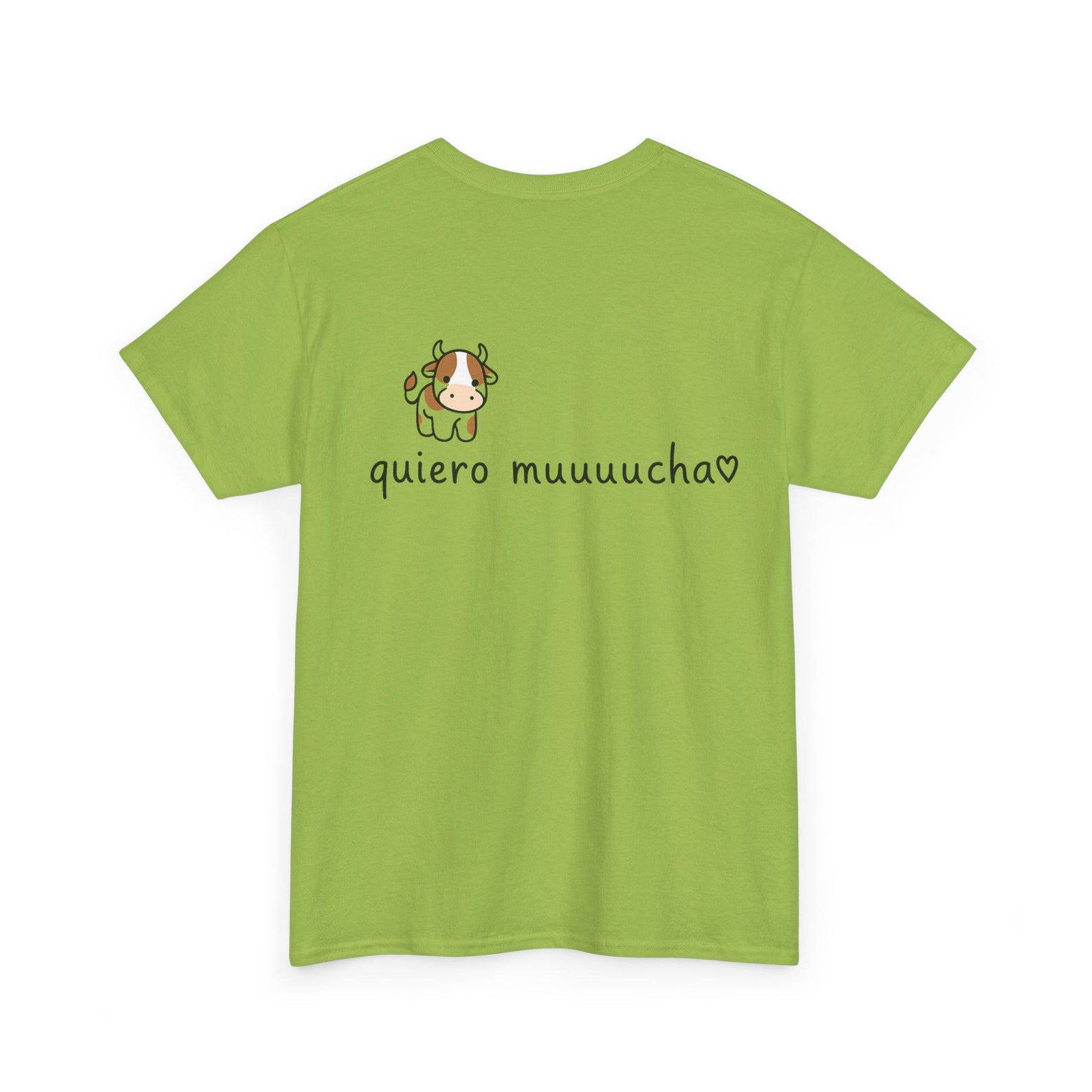 Quiero Muuuucha cow illustration Tee | cute Spanish phrase shirt S