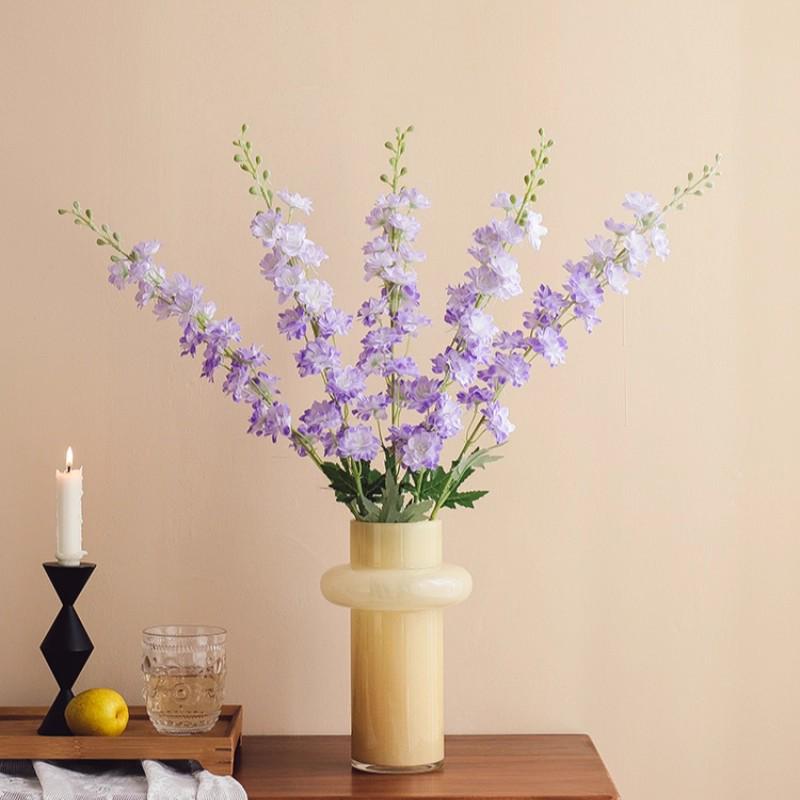 Larkspur Hyacinth Retro Floral Decor: Floor-Standing European-Style Faux Flowers for Home, Wedding, and Photography Props