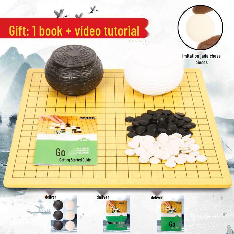 Large Frosted Chessboard - Eye-Friendly Imitation Jade Design, Drop-Resistant for Students, Ideal for Chess, Go, and Gomoku.