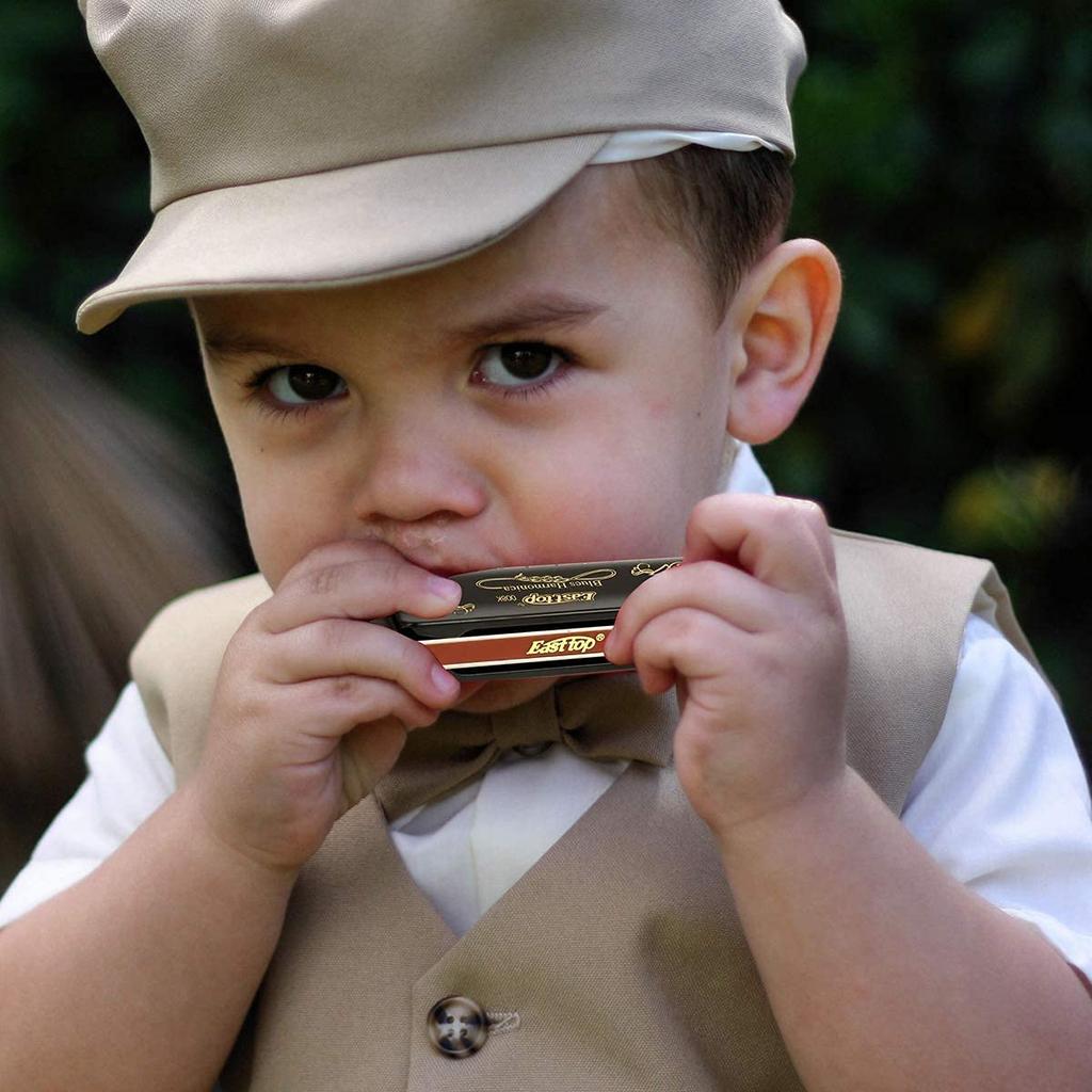 East Top Lucky13 (Diminished-C) 13-Hole Blues Harmonica in A Key, Ideal for Jazz Professionals, Adults, and Children, Perfect for Study and Practice,