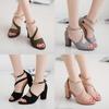 Summer Women Sandals With Velvet Material And Block Heel For Casual Wear