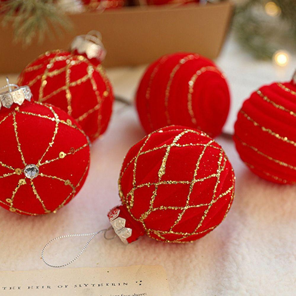 9pcs 8cm Christmas Hanging Balls Glitter Xmas Tree Ornaments  Home New Year Festival Gift