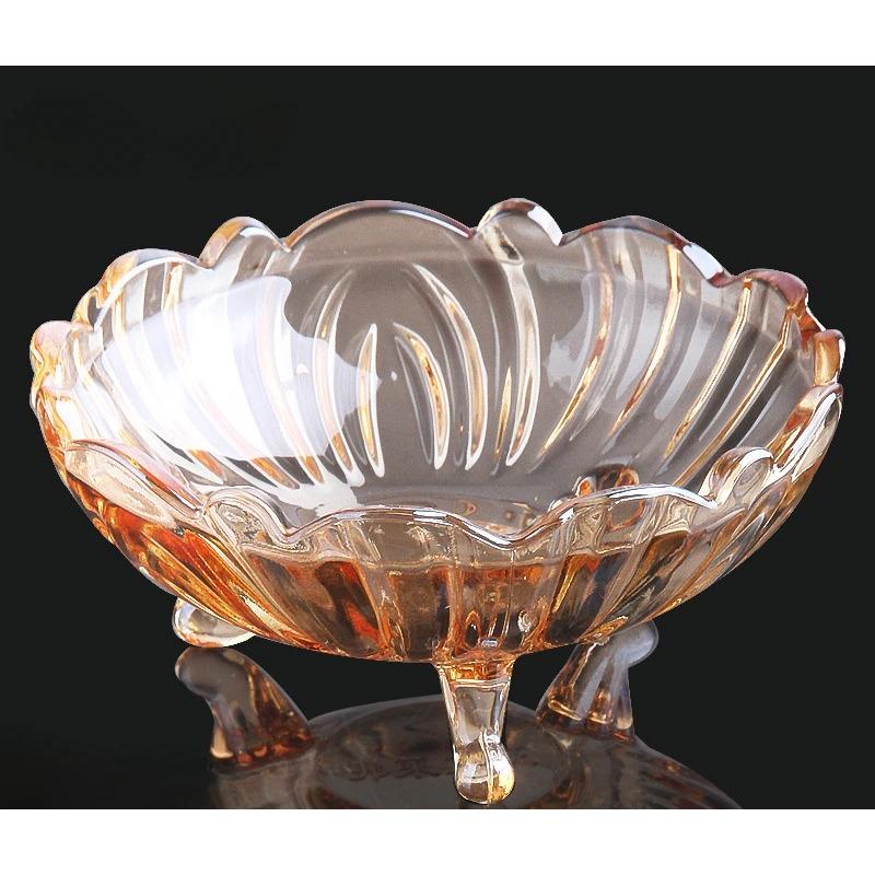 

Стеклянная тарелка для фруктов в европейском стиле, салатница, конфеты, сухофрукты, домашний журнальный столик, контейнер для закусок в гостиной 22X10cm