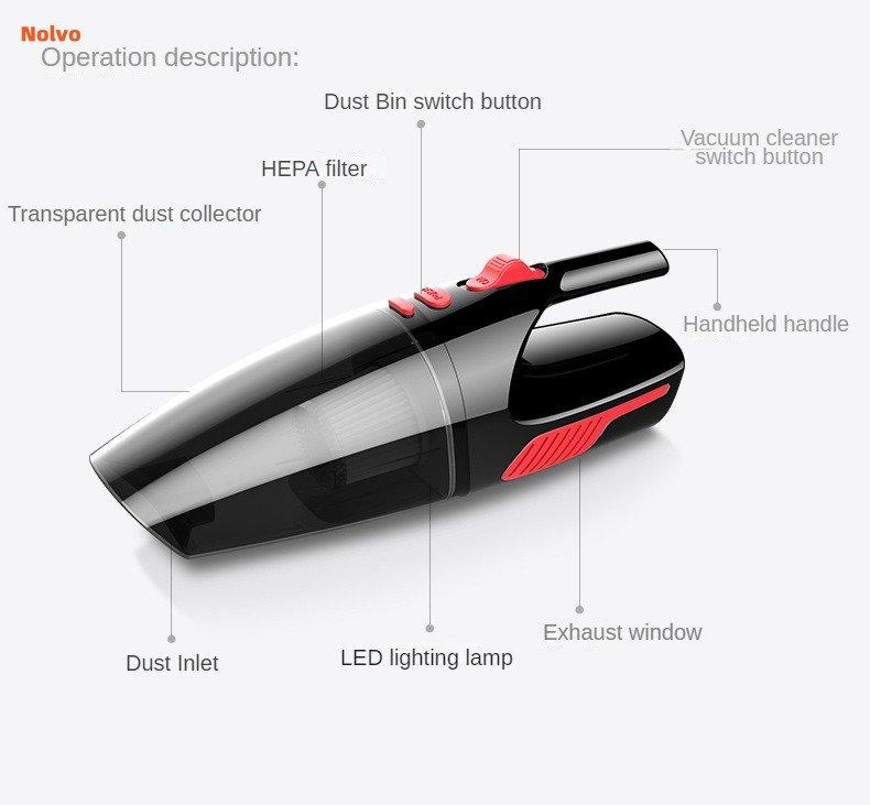 Elektrischer kabelloser Handstaubsauger 120W Hohe Leistung Auto-Staubsauger für Tierhaare Tragbare Mini-Stiel-Saugmaschine